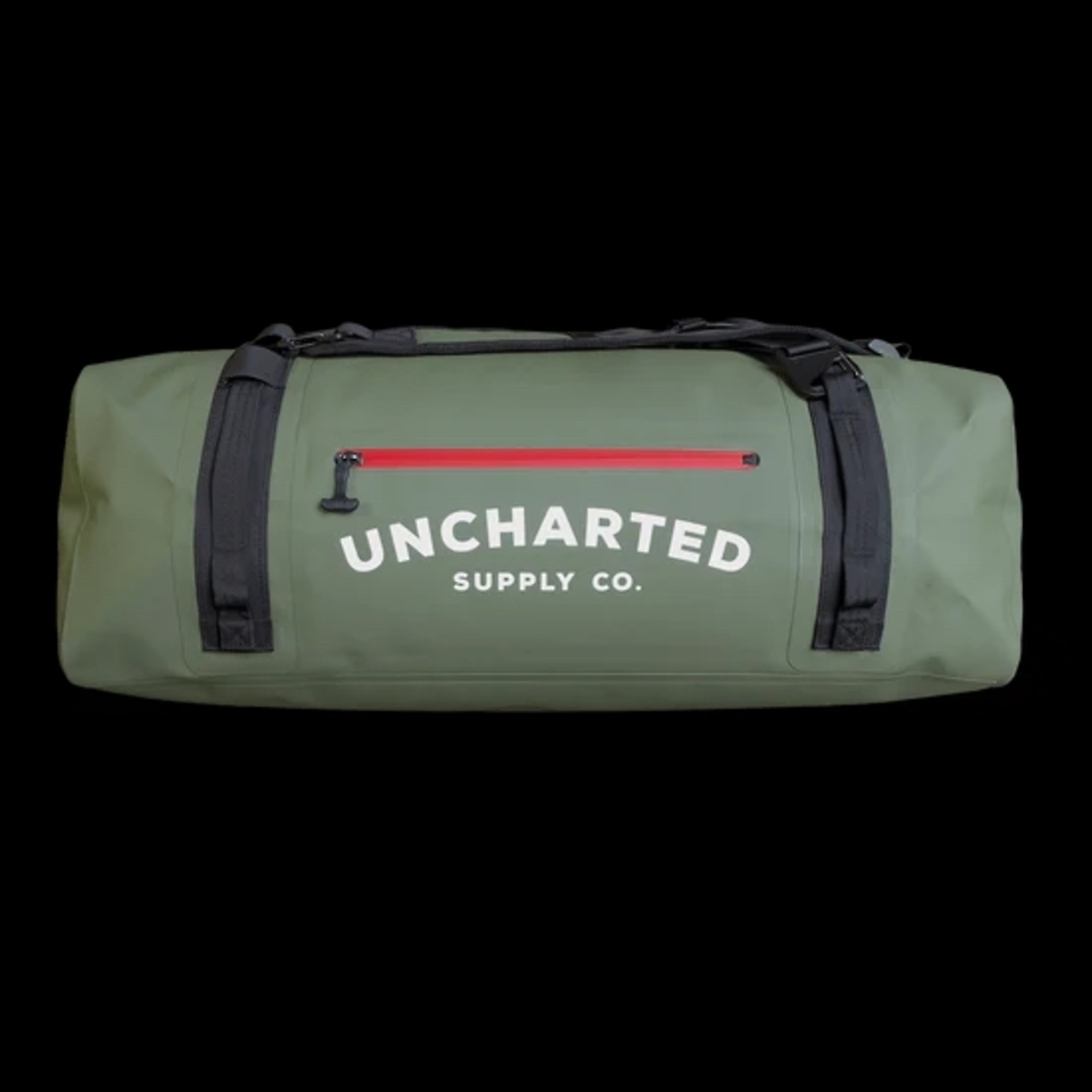 Uncharted Supply Co Vault Duffel Bag — 65 Liters, Waterproof, Air-Valve, Multiple Attachment Points, Olive, Model# BG-D6F-60L-OL
